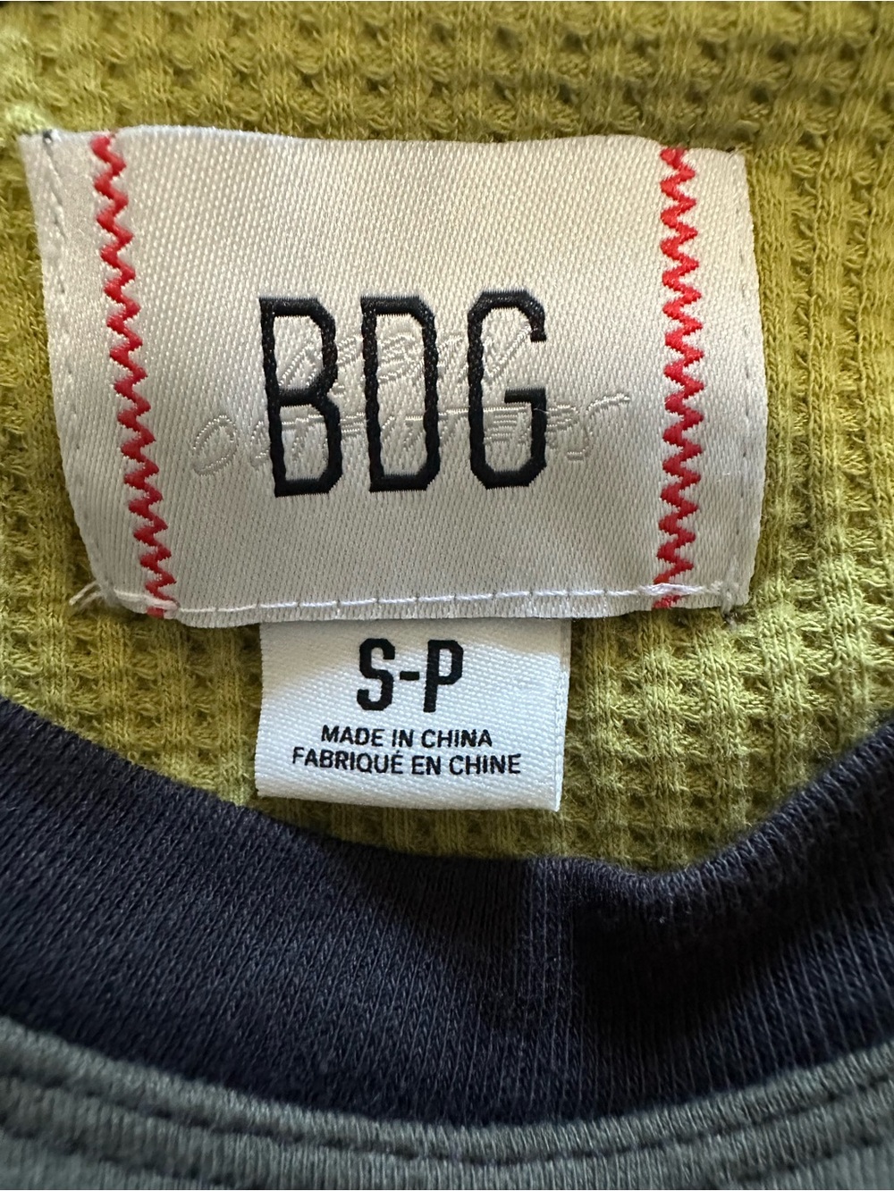 BDG Urban Outfitters Olive Green Layered Crop Top with Sleeves - Picture 7 of 7
